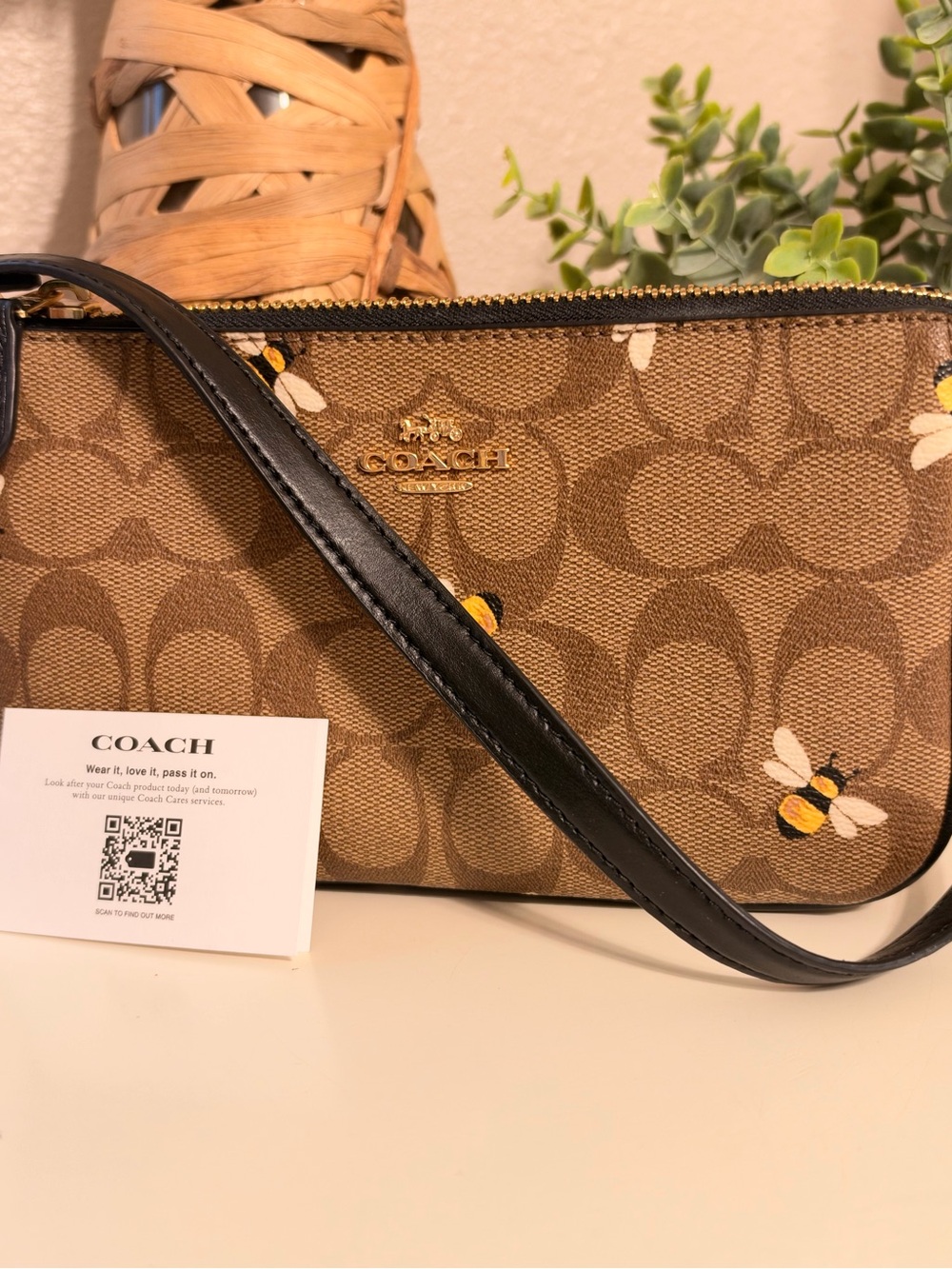 Coach Brown Signature Bee Print Nolita 19